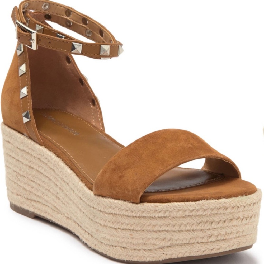 MARC FISHER Jazlyn Studded Ankle Strap Espadrille Sandal Size 10